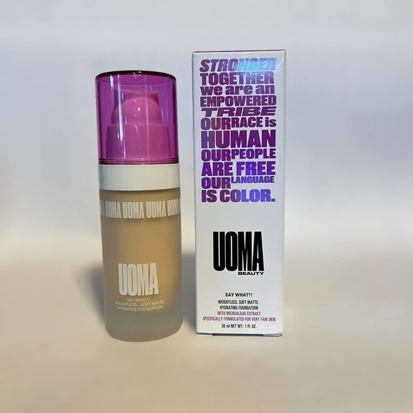 UOMA Say What Weightless Soft Matte Hydrating Foundation 1 oz White Pearl T1N